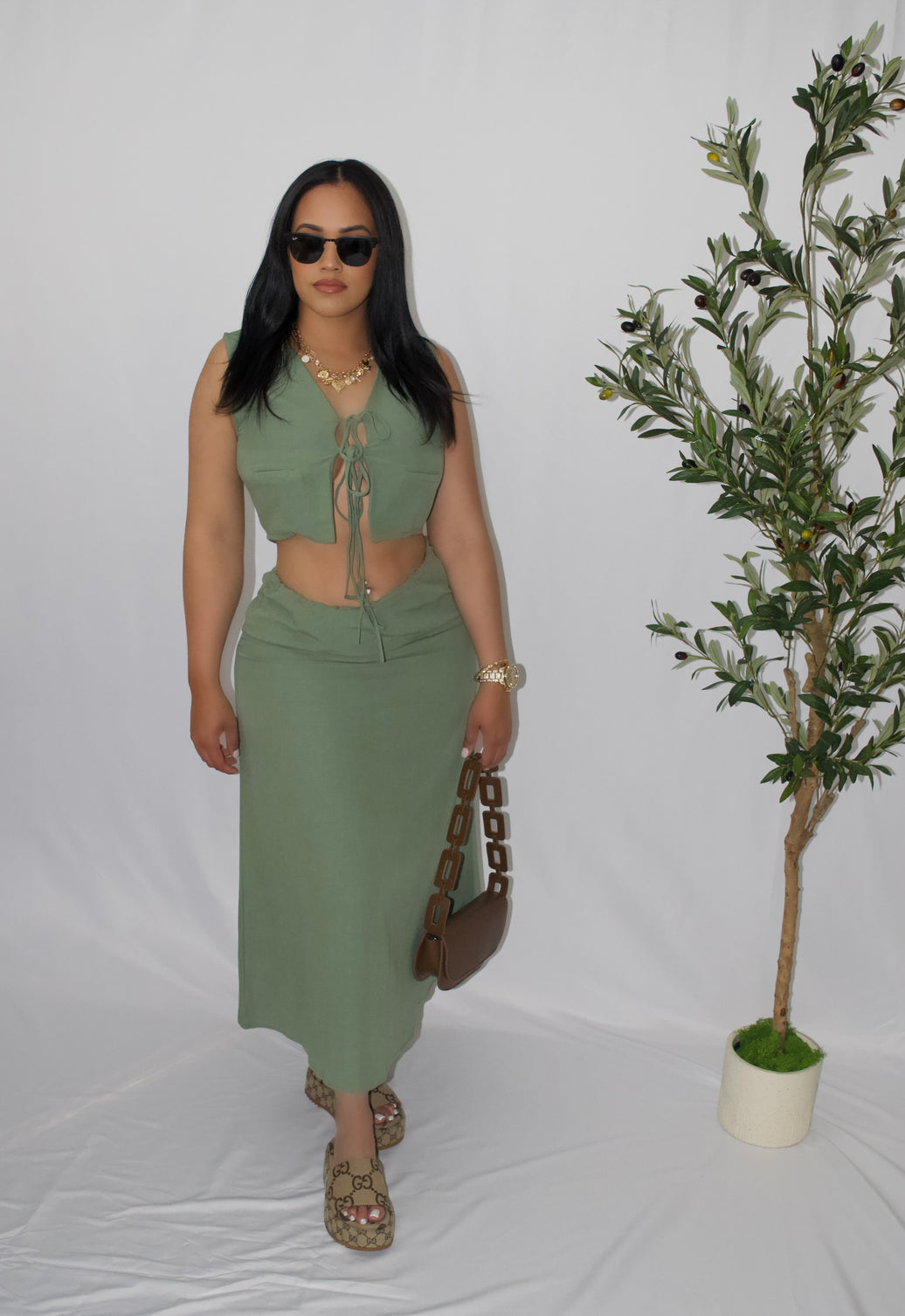Sage Serenity Skirt Set